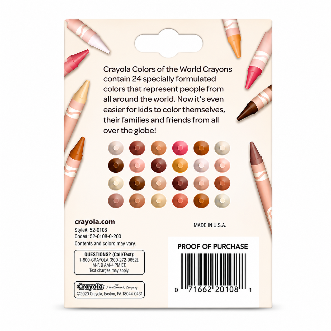 Crayola Colors of the World Crayons, 24 Count, 4 Pack Bundle (96 Crayons Total)