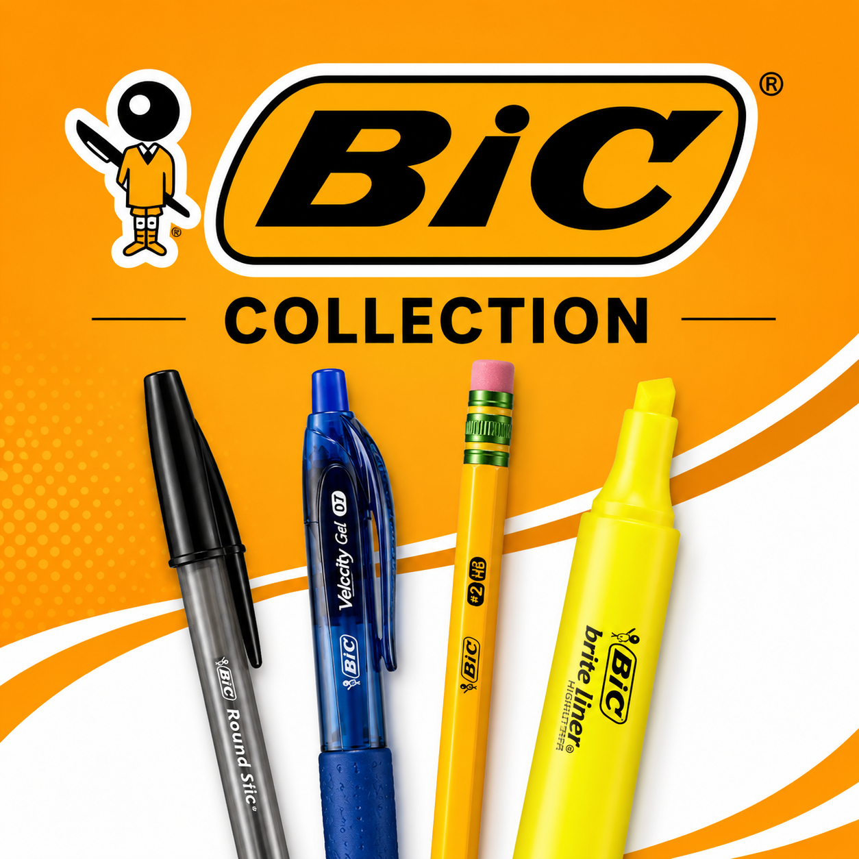 BIC Collection featuring 4 PACK Bundles of BIC pens, pencils, highlighters, and office supplies available at Cinco Estrellitas.