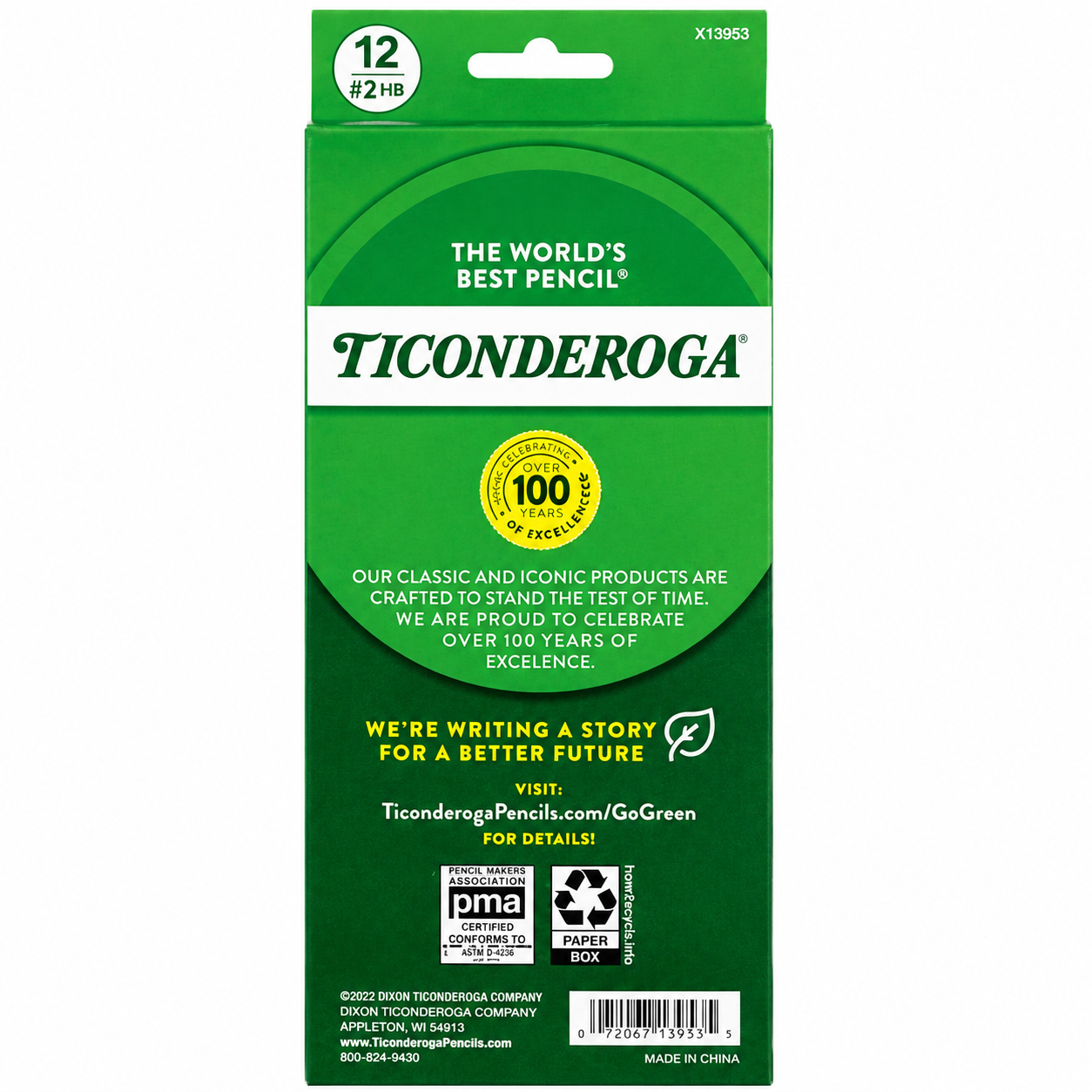 Ticonderoga #2 HB Black Barrel Pencils, 2-Pack Bundle (24 Pencils Total)