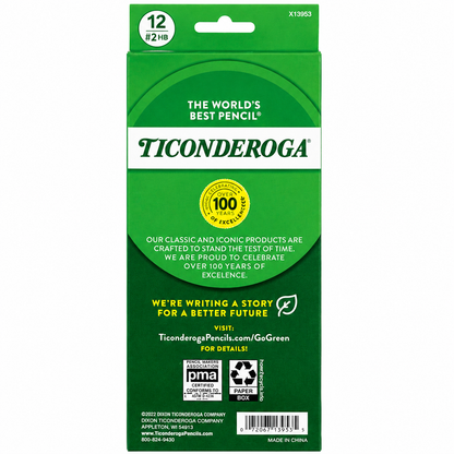 Ticonderoga #2 HB Black Barrel Pencils, 2-Pack Bundle (24 Pencils Total)