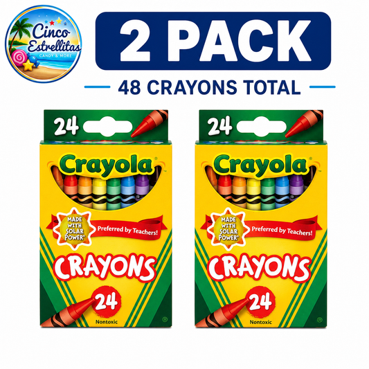 Crayola Assorted Color Crayons 2-Pack Bundle, 48 Crayons Total