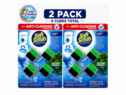 **Soft Scrub Toilet Care Alpine Fresh Toilet Tank Cleaning Cubes, 2-Pack (8 Cubes Total)**