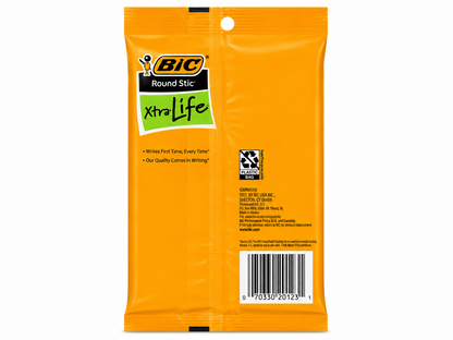 BIC Round Stic Xtra Life Black Ballpoint Pens, Medium Point (1.0 mm), 2-Pack Bundle, 20 Pens Total