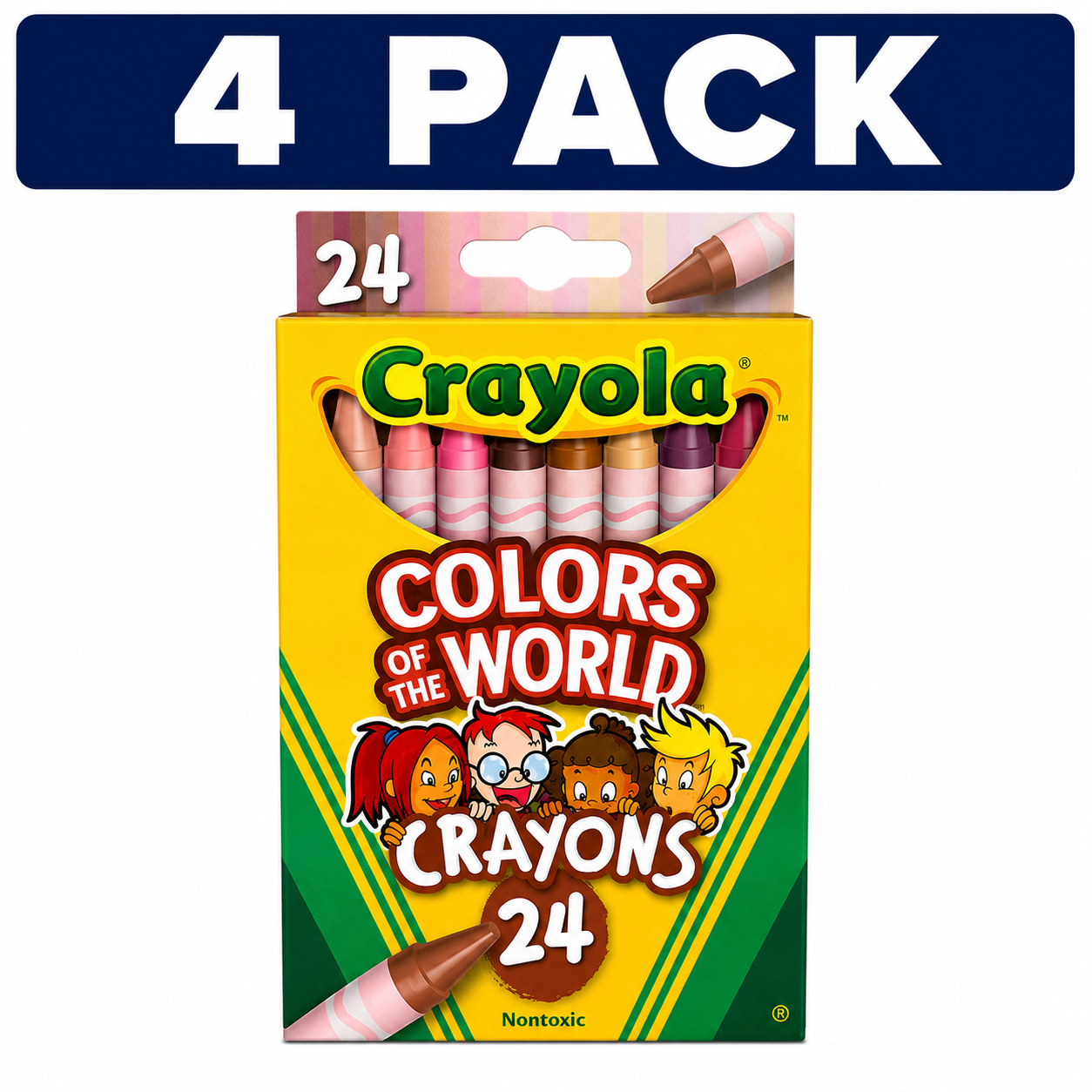 Crayola Colors of the World Crayons, 24 Count, 4 Pack Bundle (96 Crayons Total)