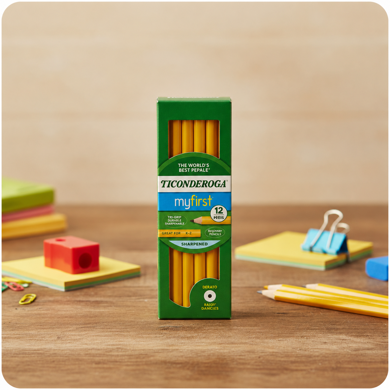 Ticonderoga My First Beginners' Elementary Untipped Wood Pencils 12 Count | 4 PACK