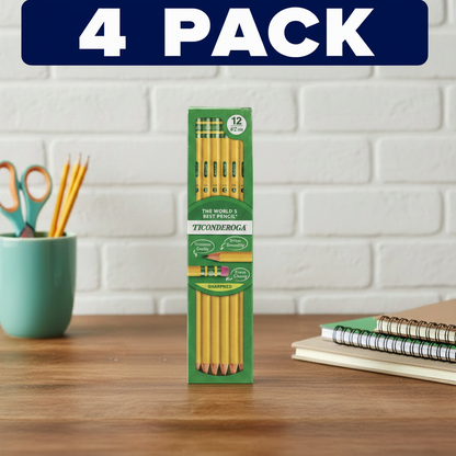 Ticonderoga Presharpened #2 HB Pencils 12 Count 4 Pack lifestyle image