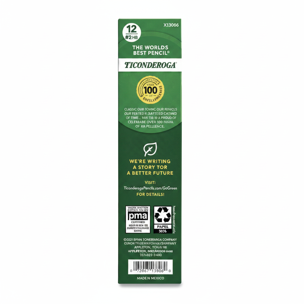 Ticonderoga front of package white background
