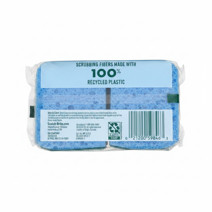 Scotch-Brite Zero Scratch Scrub Sponges 4-Pack back white background